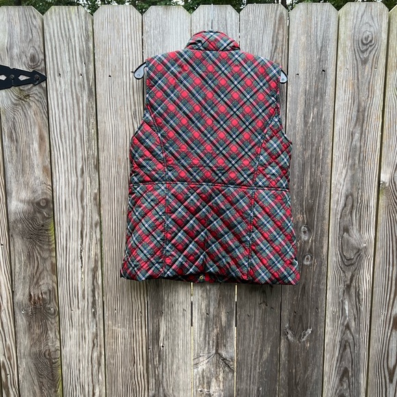 KIM ROGERS Tartan Red Snap Full Zip Puffer Vest Women’s  Medium - Picture 8 of 10